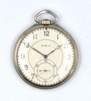 Vintage Art Deco Elgin Open Face Pocket Watch 17jewel 12s Gold Filled C1932