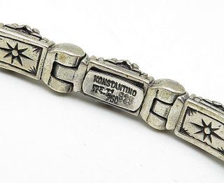 KONSTANTINO 925 Silver & 18K GOLD - Vintage Pink Topaz Chain Bracelet - B5563 4