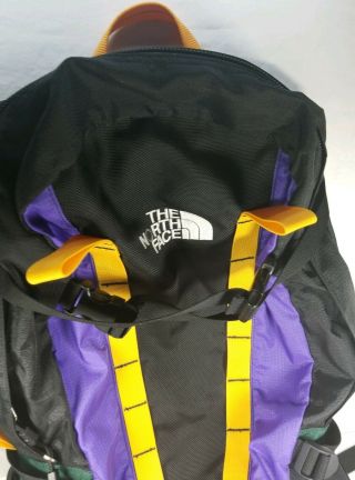 The North Face A5 Alpine Pack.  Vintage,  Rare.  Black,  Purple,  Yellow.  100 Nylon 3