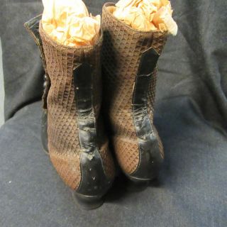 RAVE STEAMPUNK ANTIQUE Boots Victorian HI - TOP BUTTON UP DRESS SHOES 2 TONE PAIR 4