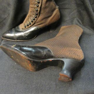 RAVE STEAMPUNK ANTIQUE Boots Victorian HI - TOP BUTTON UP DRESS SHOES 2 TONE PAIR 7