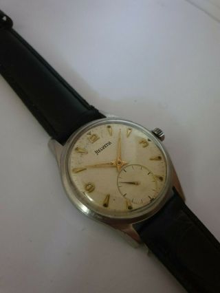 Vintage 1950 ' s Swiss Made HELVETIA 17 Jewels cal.  H64 Watch 4