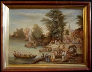 Quality Old Master Homage On Copper Panel Dutch Landscape Scene From Antiquity
