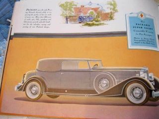 Very Rare Full Color 1933 Packard Eight Car Brochure Featuring 13 Models 8