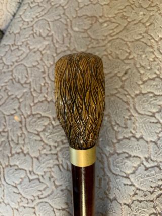 Vintage Carved Eagle Head Handle Design Polished Wooden Cane Walking Stick 36” 4