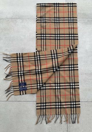 Burberrys Of London Classic Vintage Check 100 Wool Scarf
