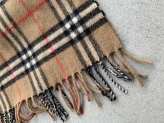Burberrys Of London Classic Vintage Check 100 Wool Scarf 4