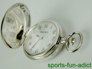 Rare Tiffany & Co 925 Sterling Silver Quartz Hunter Pocket Watch 21.  4g
