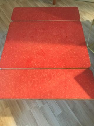 Vintage 1950 Red Retro Formica Dinette Kitchen Table Made In The Usa