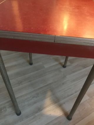 Vintage 1950 Red Retro Formica Dinette Kitchen Table Made In the USA 4