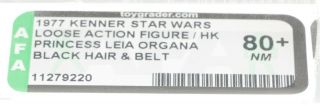 Star Wars 1977 Vintage Kenner Princess Leia Black Hair & Belt (HK) Loose AFA 80, 2