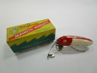 Water Gremlin Magnetic Weedless Fishing Lure Red And White With The Box M - 2 - Rw