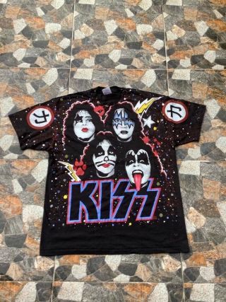 Vintage Kiss 90s 1999 Mens Longsleeve Heavy Metal Hockey Jersey Size Xl