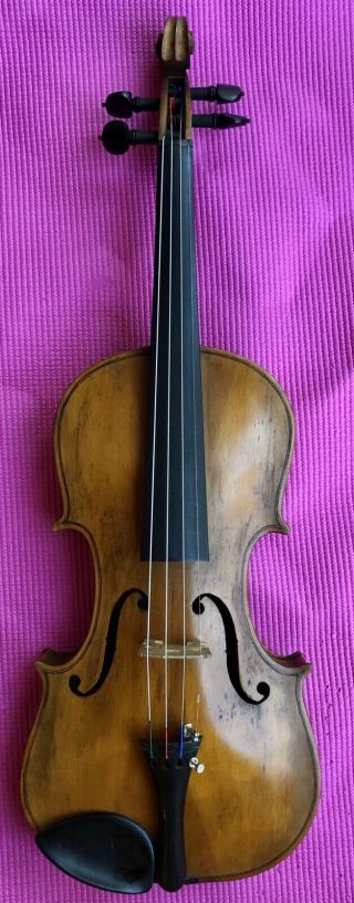 Antique Old American Folk Art Violin Frontier Days Awesome