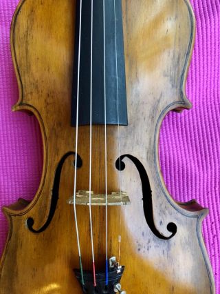 Antique Old American Folk Art Violin Frontier Days Awesome 2