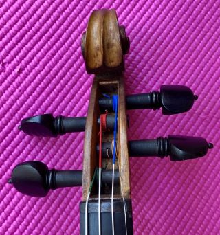 Antique Old American Folk Art Violin Frontier Days Awesome 7