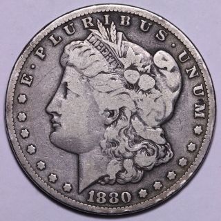Vf 1880 - Cc Morgan Silver Dollar - Rare Date R3jcet
