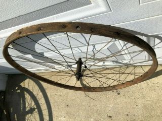 ANTIQUE 1890 ' S TOC / TRACK 28 SPOKE BICYCLE FRONT WOODEN WHEEL SET 4