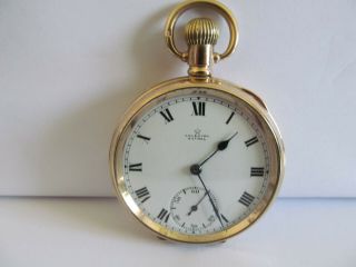 Vintage English Made Pocket Watch Gold Plated And