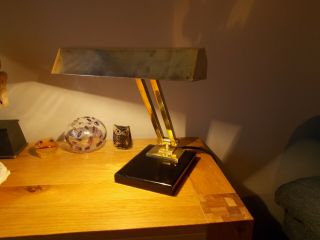 Vintage 1920s Art Deco Antique Swivel Canopy Banker’s Desk Lamp