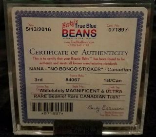 3rd Gen Nana No Bongo Sticker Canadian Beanie Baby 