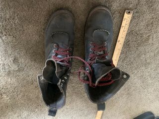Vintage Red Wing Boots Black Lineman Logger 70s 80s Usa Made