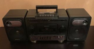 Sony Cfs - 1030 Boombox Am Fm Cassette & Instructions Vintage