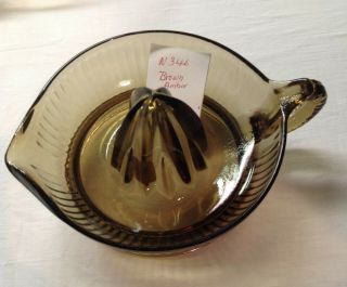 Vintage Anchor Hocking Glass Company Brown / Dark Amber N346 Reamer