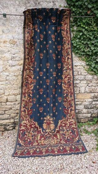 DELICIEUX ANTIQUE FRENCH CHATEAU TAPESTRY PORTIERE CURTAIN PANEL c1850 3