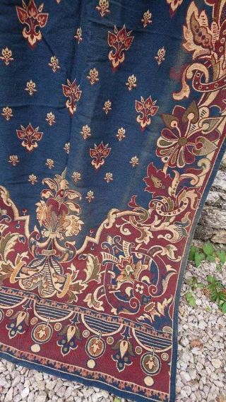 DELICIEUX ANTIQUE FRENCH CHATEAU TAPESTRY PORTIERE CURTAIN PANEL c1850 4