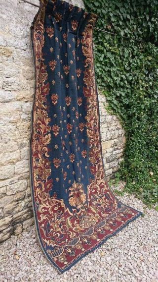 DELICIEUX ANTIQUE FRENCH CHATEAU TAPESTRY PORTIERE CURTAIN PANEL c1850 6