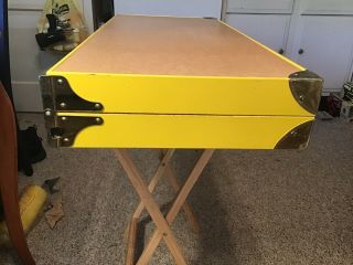 Vintage Yellow Handy Folding Picnic Table And Chair Set Milwaukee Stamping Co