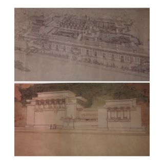 Vintage Frank Lloyd Wright Imperial Hotel Japan 1 & Utility Temple Prints 1987