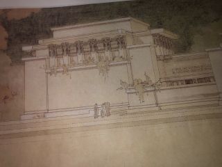 Vintage Frank Lloyd Wright IMPERIAL HOTEL Japan 1 & UTILITY TEMPLE PRINTS 1987 6