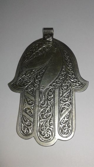 Hamsa Hand Antique Silver Rare From Morocco 47g