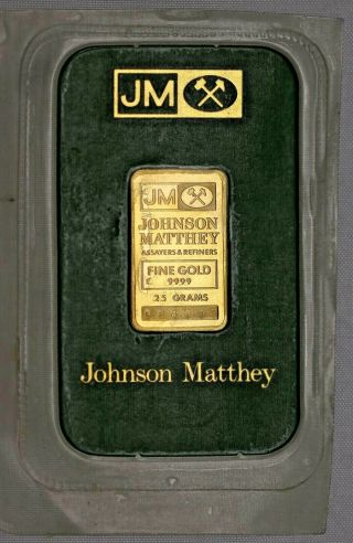 Rare 2.  5 Grams Johnson Matthey 9999 Fine Gold Bar Assay Card 004707