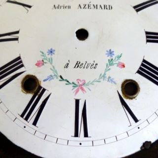 Antique Clock Face Flowered White French Vintage Blue France Home Wall Decor