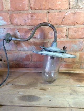 Rare Vintage Maxlume Swan Neck Outside Lamp Light Shade Fitting Industrial