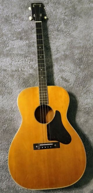 Vintage Harmony Acoustic Tenor 4 String Guitar With Case
