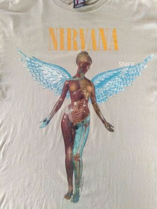 Vintage Nirvana In Utero 1993 Brockum Licensed,  Shirt L/xl