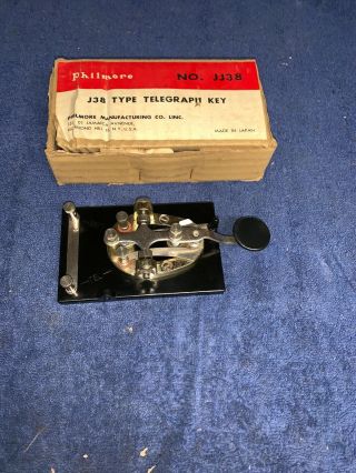 Vintage Philmore Jj - 38 J38 Telegraph Morse Code Ham Radio R.  R.  Military W/box