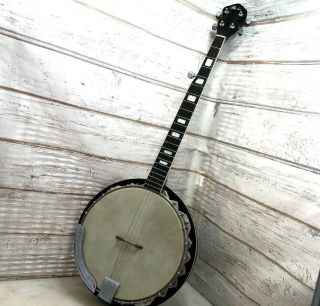 Vintage Aida Lida Jida 5 String Banjo Sounds Great No Case Resonator Drum 4086