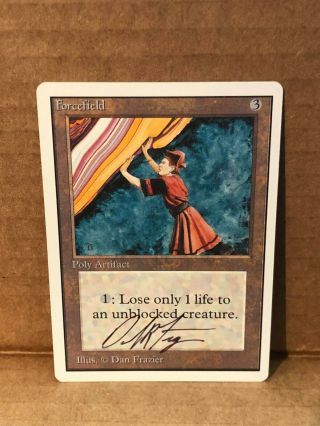 Mtg Magic The Gathering Vintage Unlimited Forcefield Artist Signed Dan Frazier