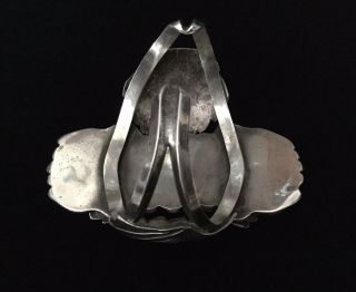 Vintage Wide Old Navajo Turquoise Sterling Silver Cuff Bracelet Estate Find 9