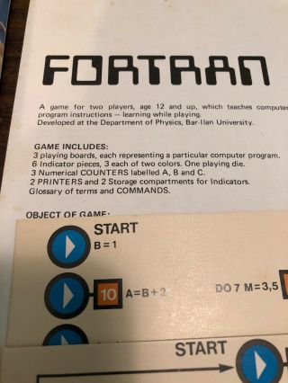 Fortran Computer Board Game VTG 1973 Orda Program Code Rare 8