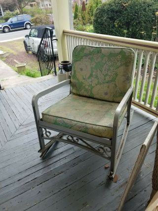 3 Vintage BUNTING Aluminum Porch Patio Glider Chairs.  Midcentury.  Set of 3. 3