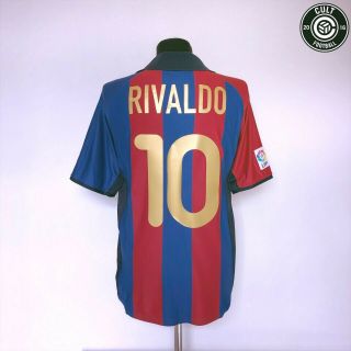 Rivaldo 10 Barcelona Vintage Nike Home Football Shirt Jersey 2001/02 (m) Brazil