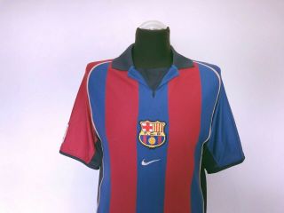 RIVALDO 10 Barcelona Vintage Nike Home Football Shirt Jersey 2001/02 (M) Brazil 3