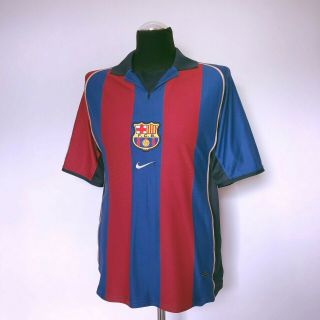 RIVALDO 10 Barcelona Vintage Nike Home Football Shirt Jersey 2001/02 (M) Brazil 4