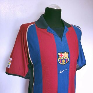 RIVALDO 10 Barcelona Vintage Nike Home Football Shirt Jersey 2001/02 (M) Brazil 5